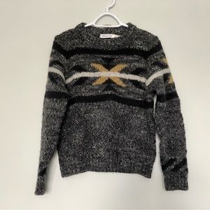 Isabel Marant Etoile chunky knit sweater grey/black/gold size 40